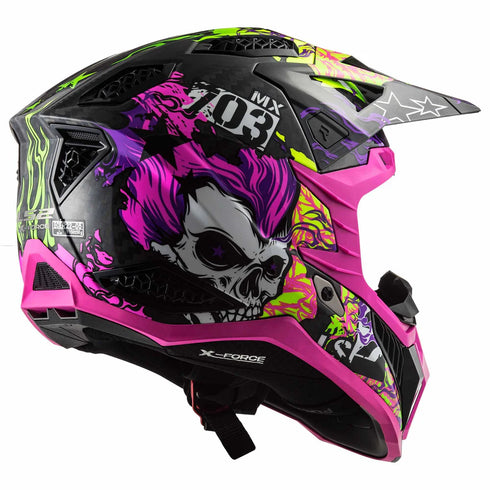 CASCO CROSS LS2 X-FORCE FIRESKULL